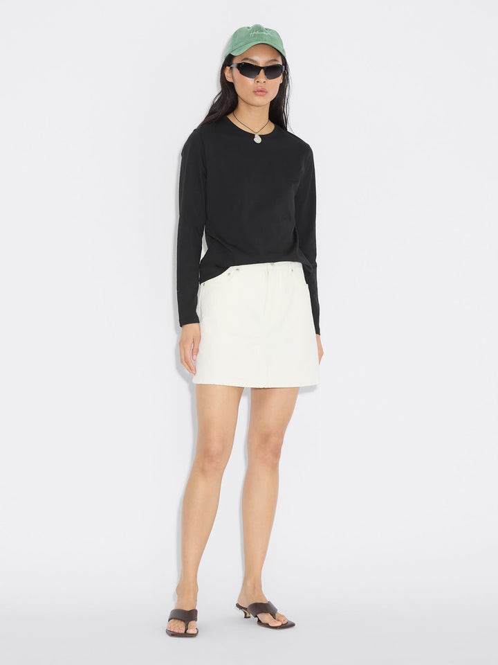Denim Mini Skirt  White