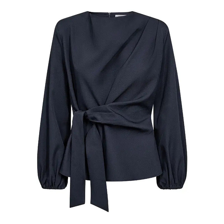 LunaCC Tie Blouse  Navy