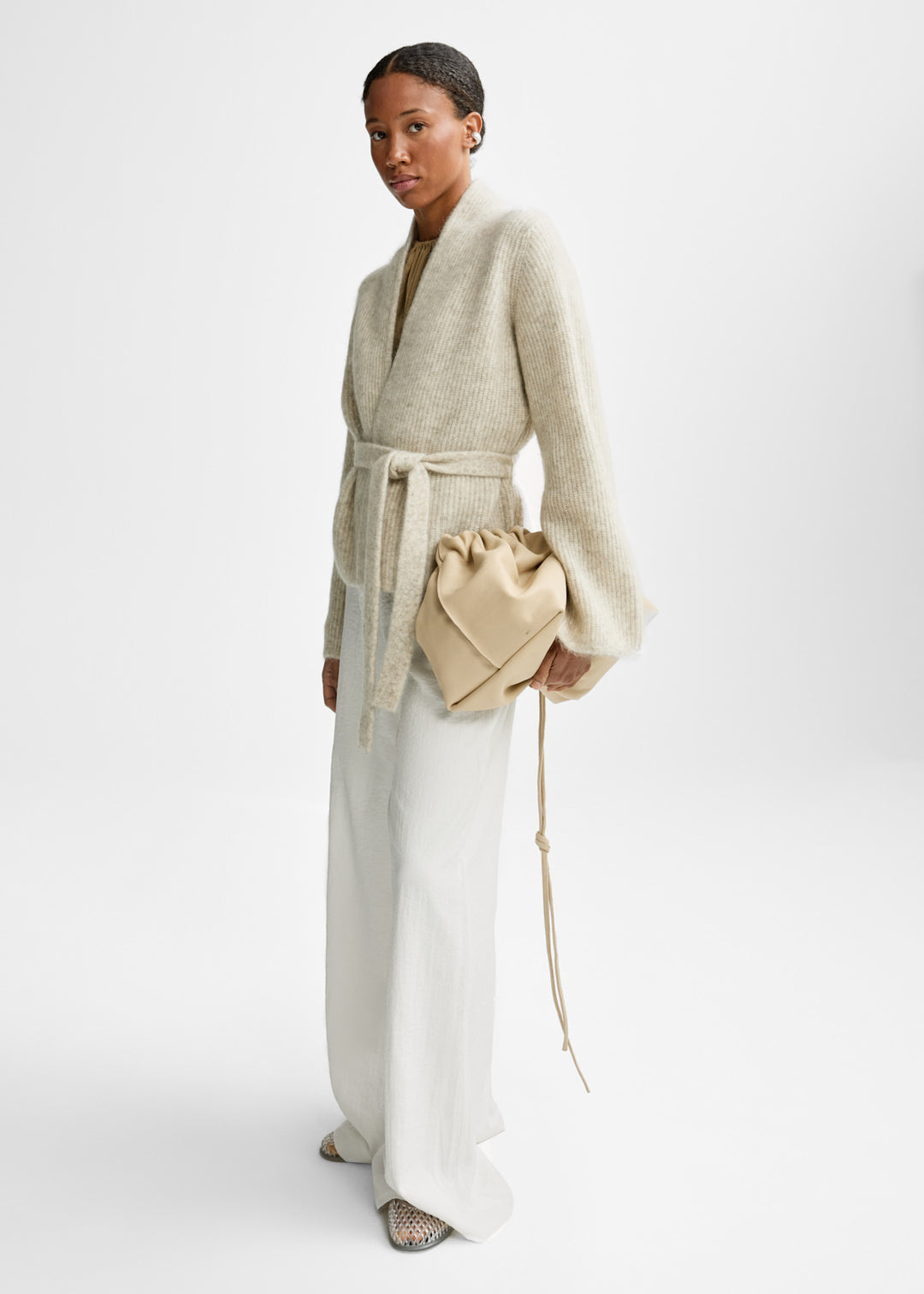 Lila Mohair Cardigan  Wheat