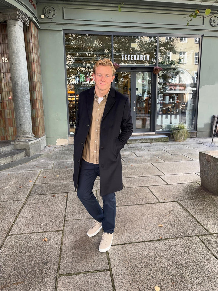 August Melton Cashmere Coat  Navy