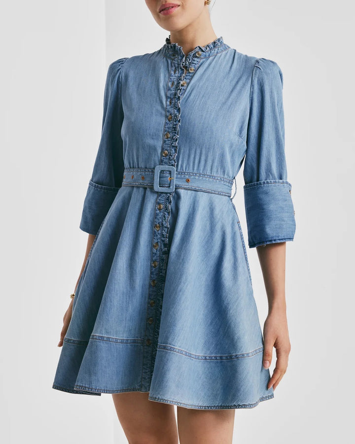 Denim Mini Dress  Light Blue