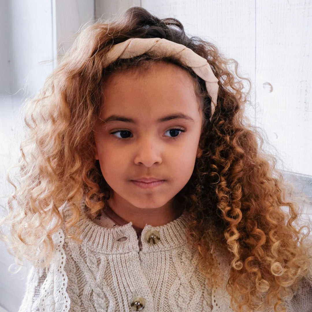 Sparkle linen plaited headband  Gull