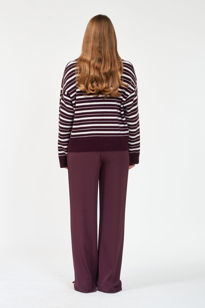ZELY Stripe  Dk Burgundy/Offwhite