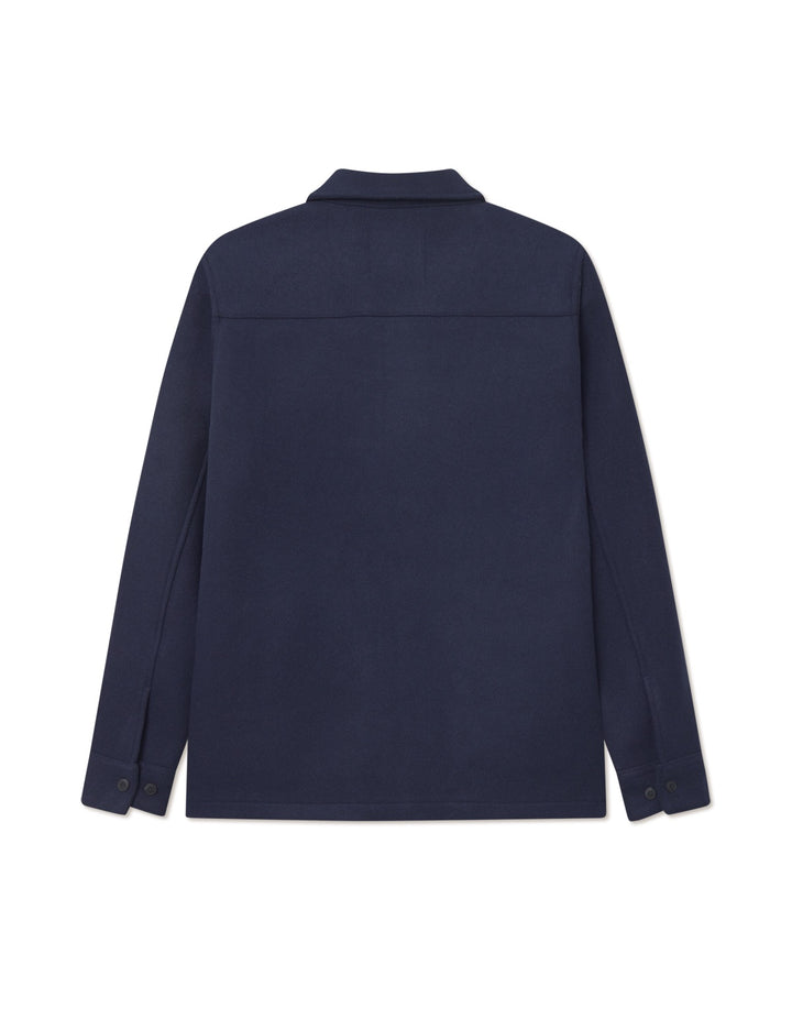 Jason Solid Wool Overshirt  Dark Navy