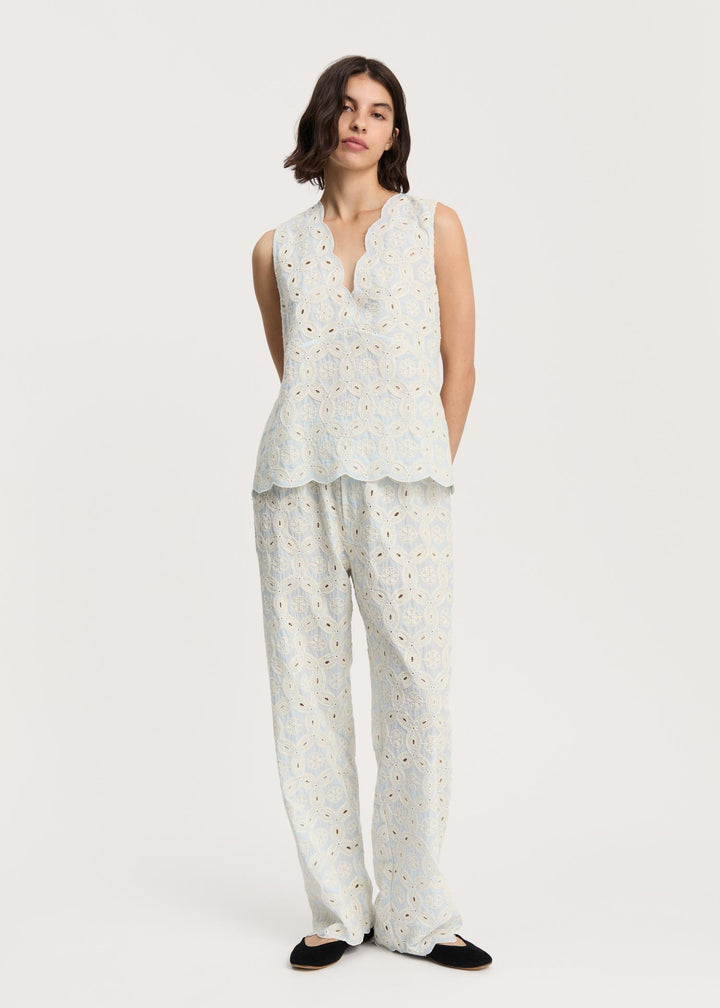 Himani Top Embroidery  Blue Eyes