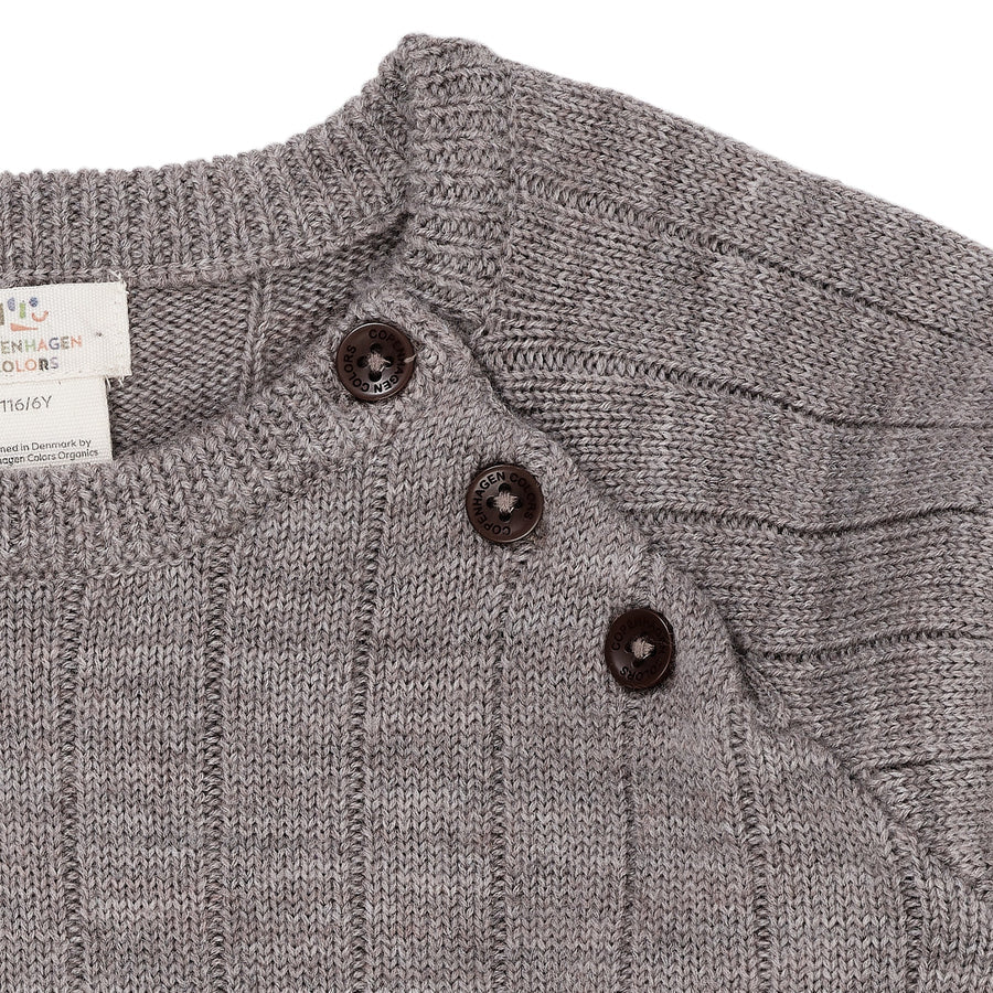 MERINO KNITTED BLOUSE  Natural Melange