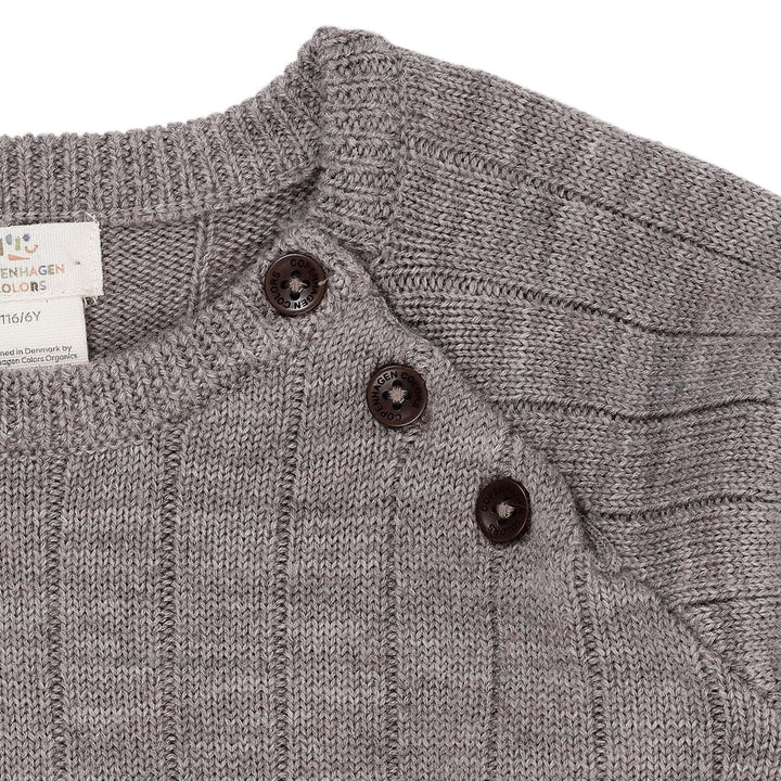 MERINO KNITTED BLOUSE  Natural Melange