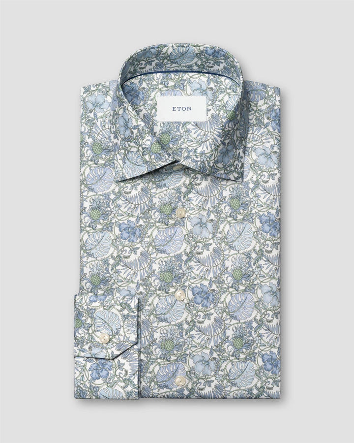 Floral Signature Twill Shirt  Mid Green