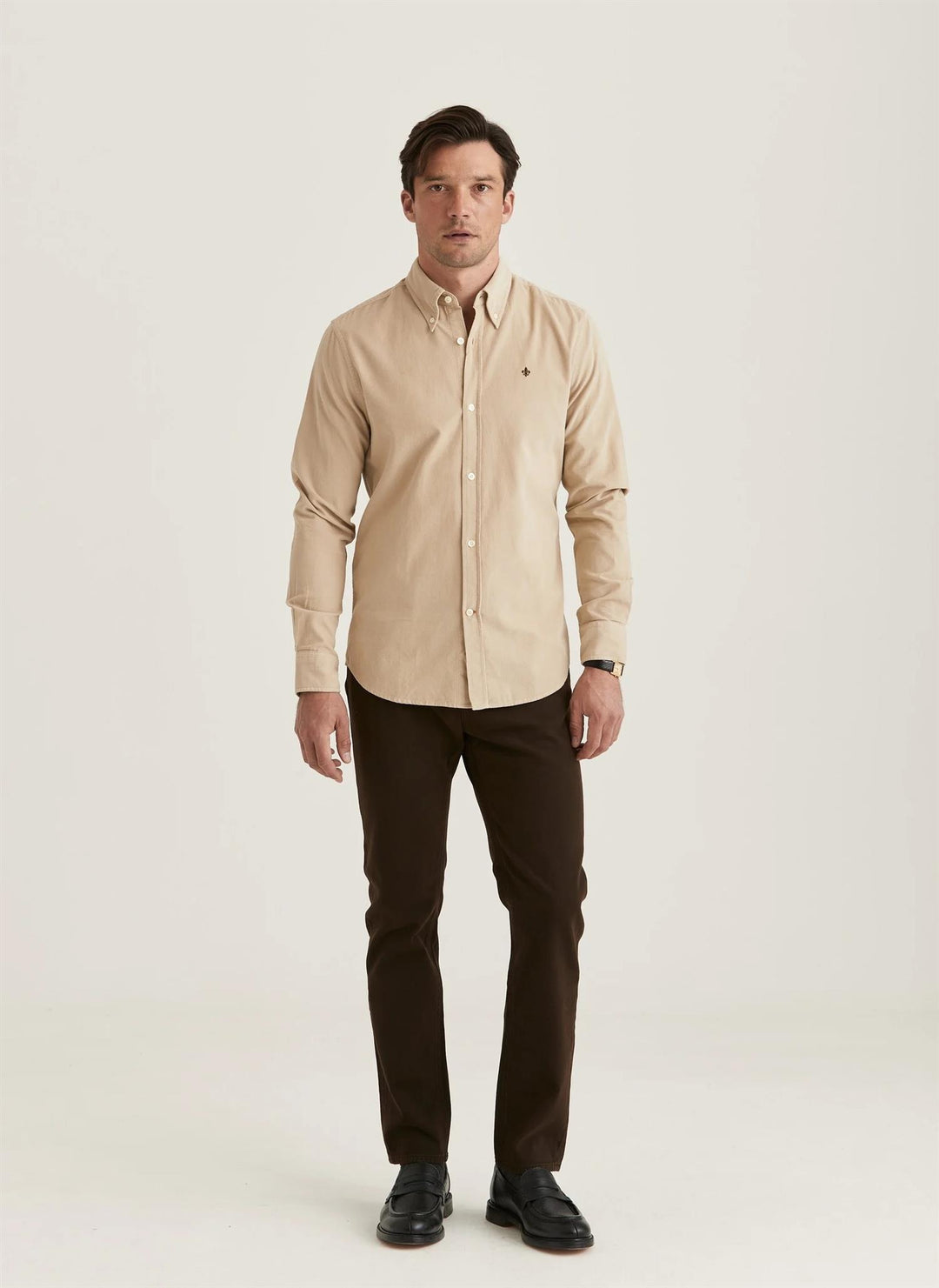 Douglas Cord Shirt-Slim Fit  Khaki