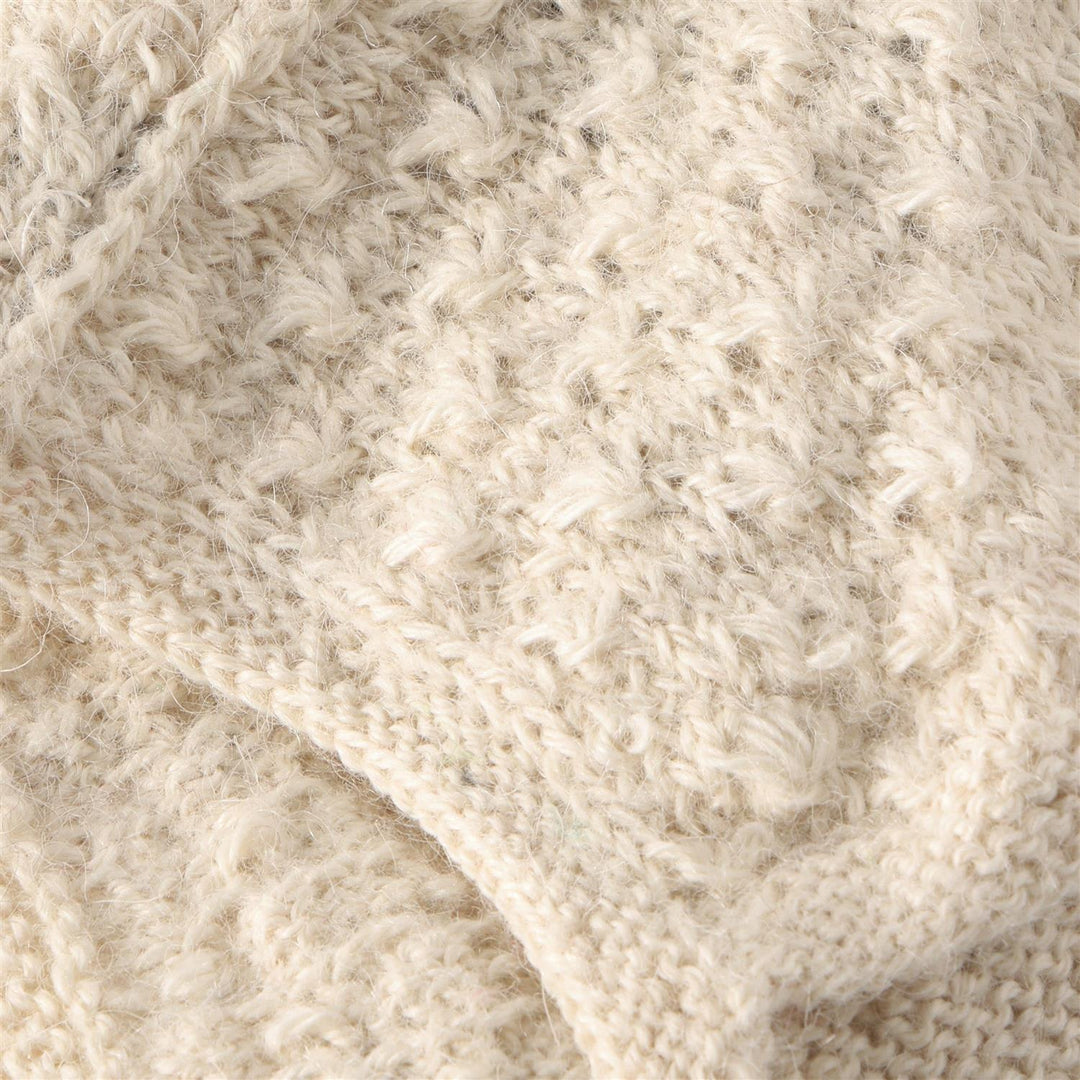 Bonnet Ears Alpaca Wool Knit  Off-White