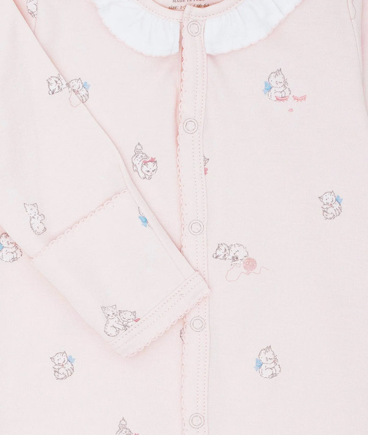 Kittens Ruffled Footie  Pink