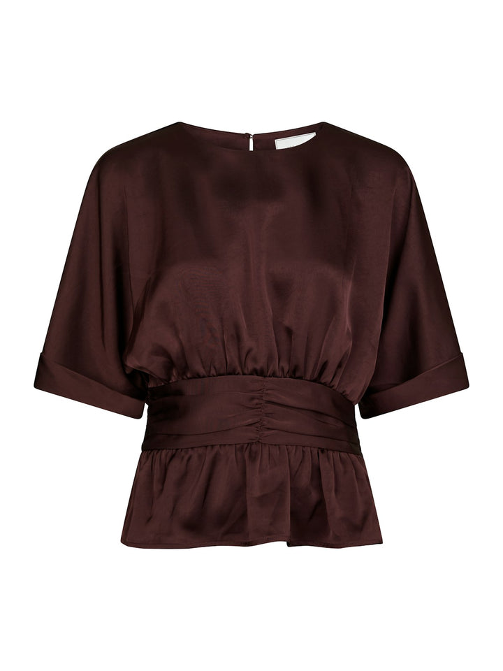 Annegret Heavy Sateen Blouse  Burgundy