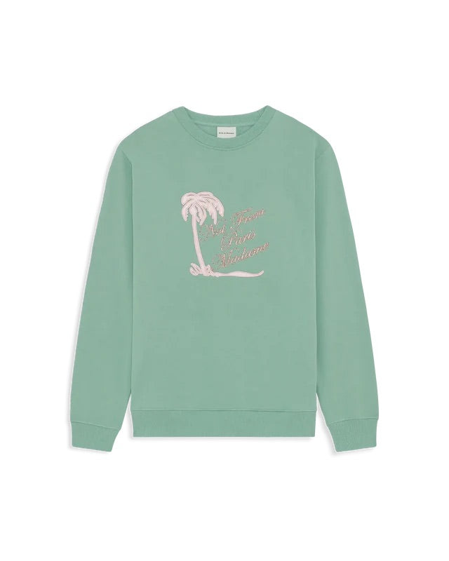Sweatshirt Slogan Palmier  Water Green