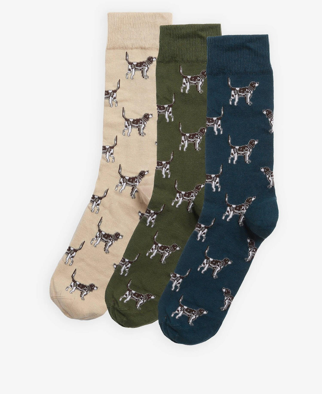Barbour Pointer Dog Socks Gift Box  Forest Mist