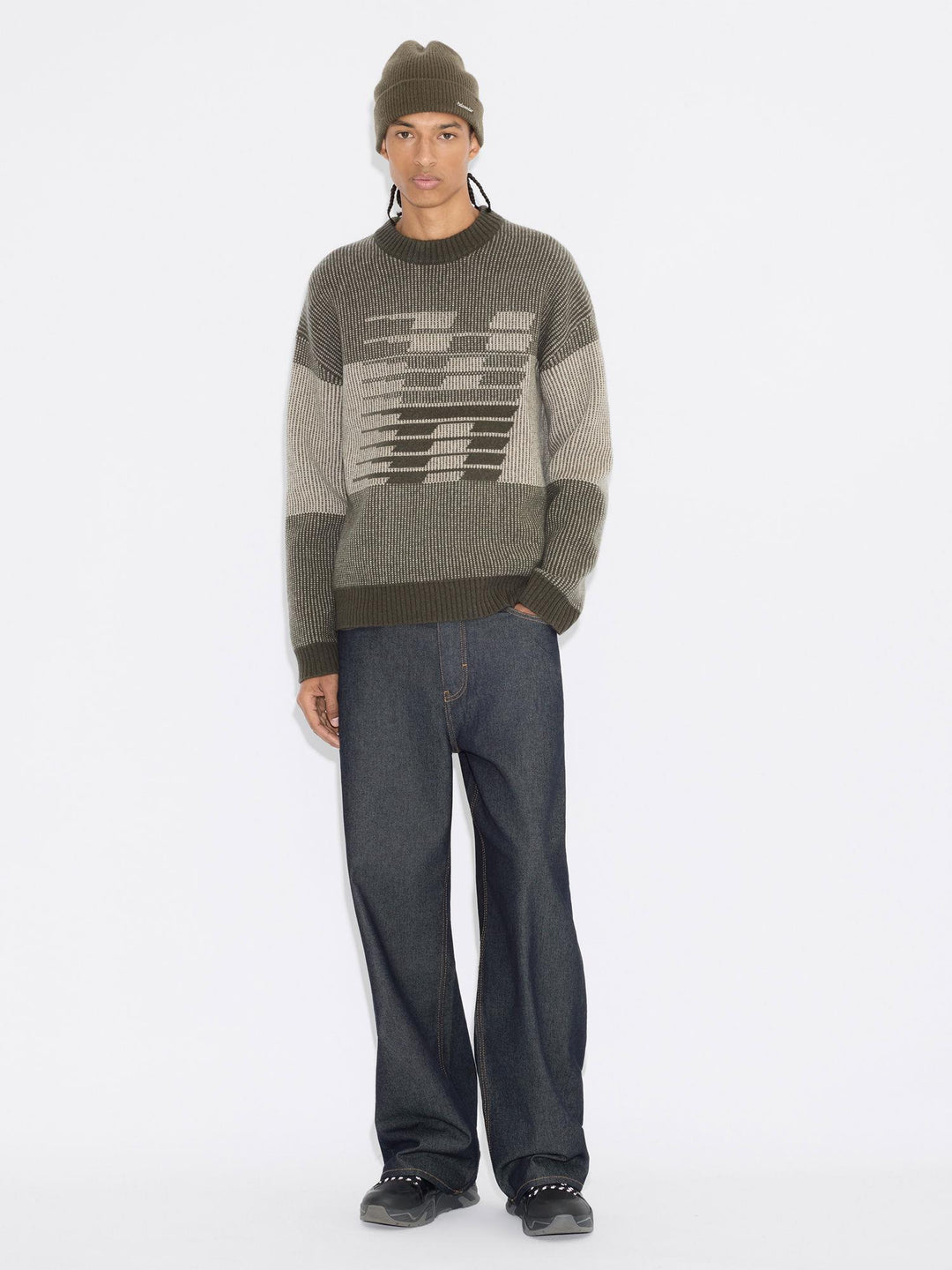Ski Logo Crewneck Sweater Dk. Green Mix