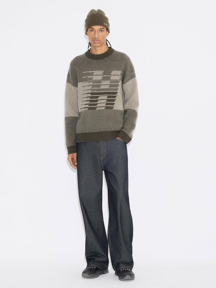 Ski Logo Crewneck Sweater Dk. Green Mix