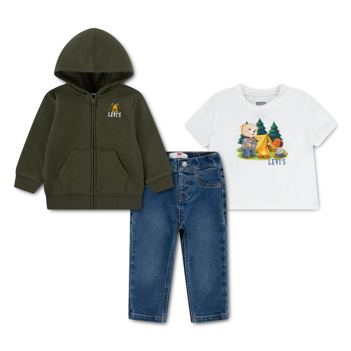 3PC FZ HOODIE SET  Olive Night