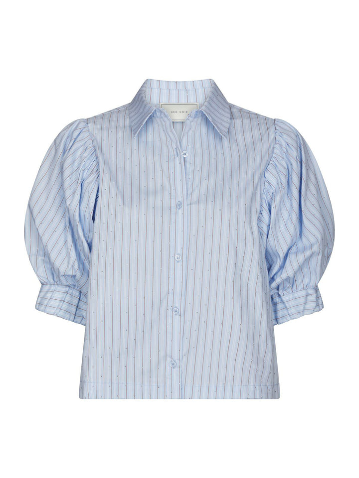 Etta Stripe Stone Shirt  Light Blue
