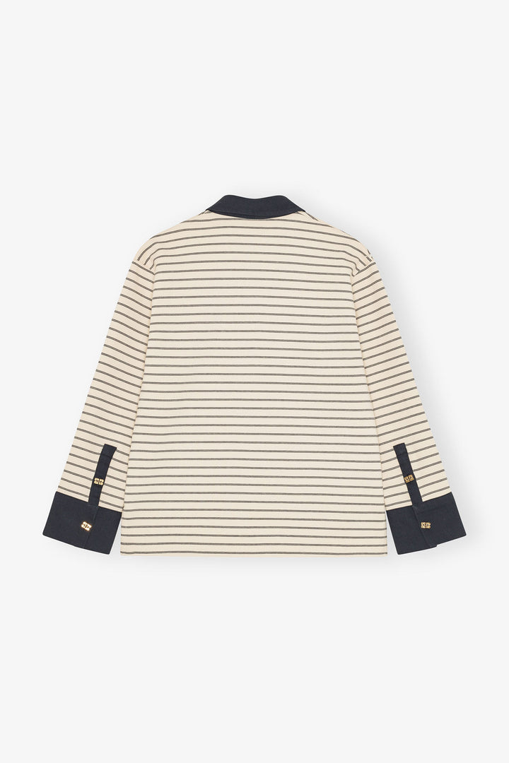 Single Piquet Jersey Polo  Egret