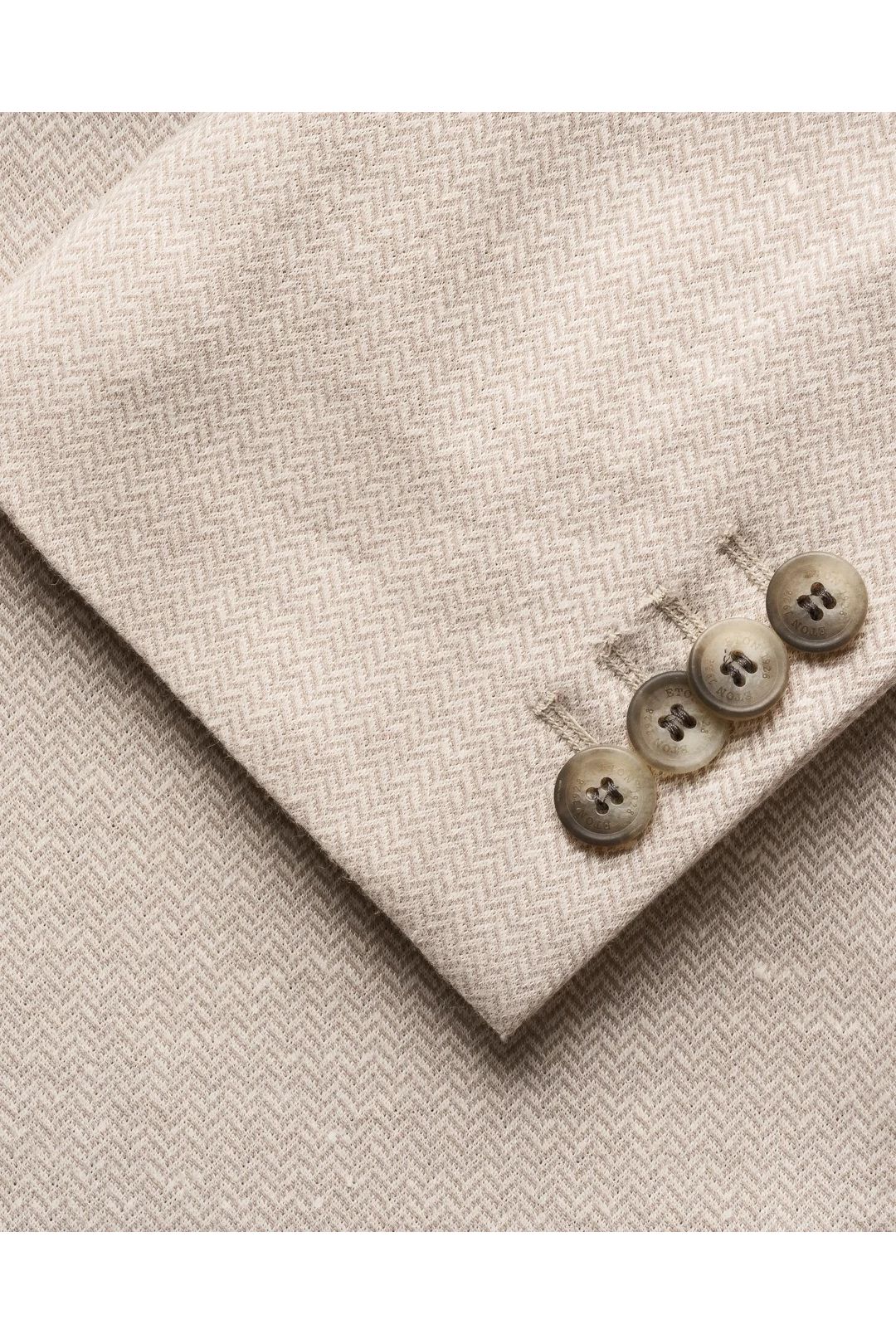 Herringbone Linen Jersey Soft Jacket  Beige