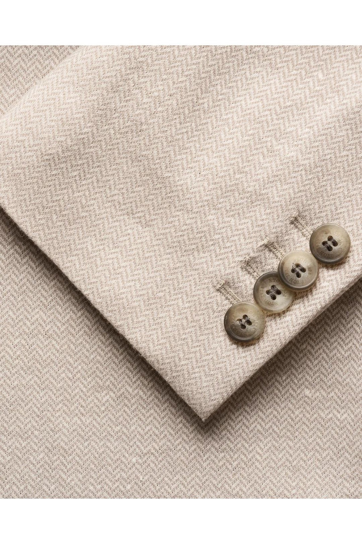 Herringbone Linen Jersey Soft Jacket  Beige