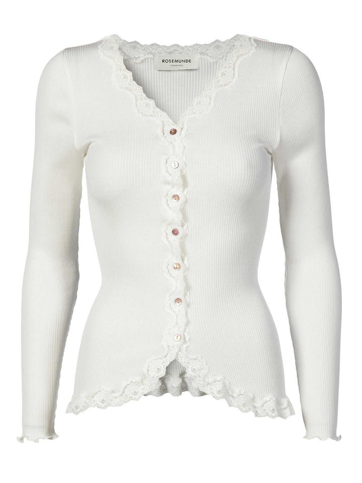 Babette LS V-neck Regular Lace Cardigan  New White