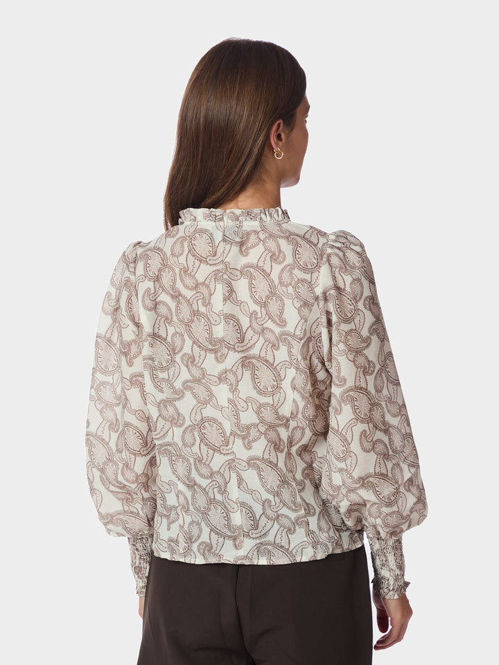 Gilda Soft Paisley Blouse  Creme