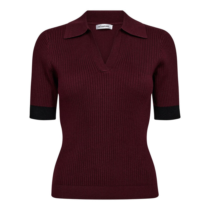 BonnyCC Polo SS Knit  Winered