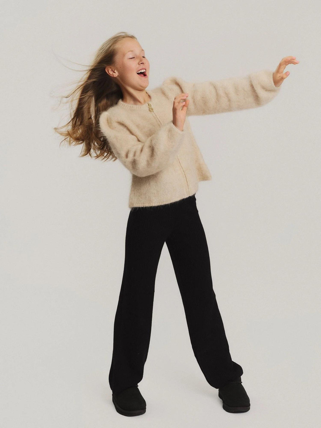 KIDS Alba Chunky Cardigan  Light Beige Melange