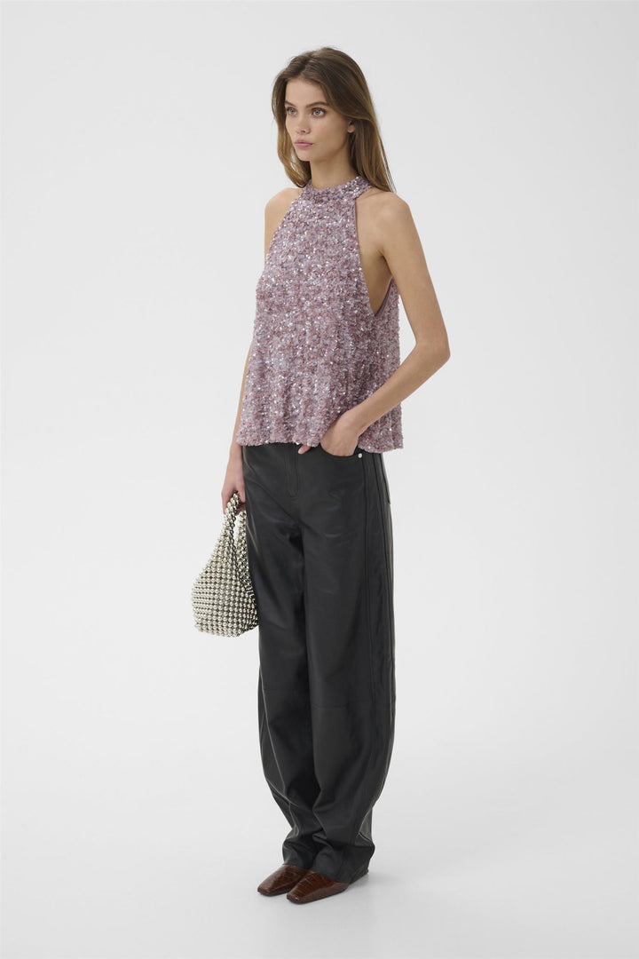 Gzsolene Top Lavender Sequins