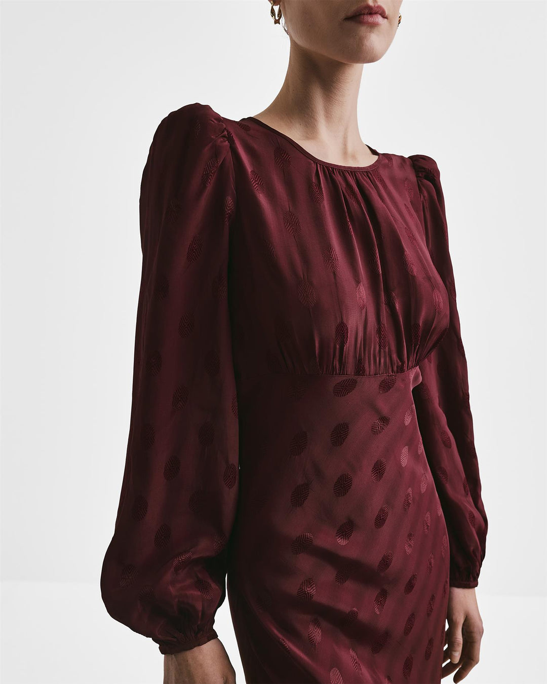 VISCOSE MIDI DRESS  Burgundy