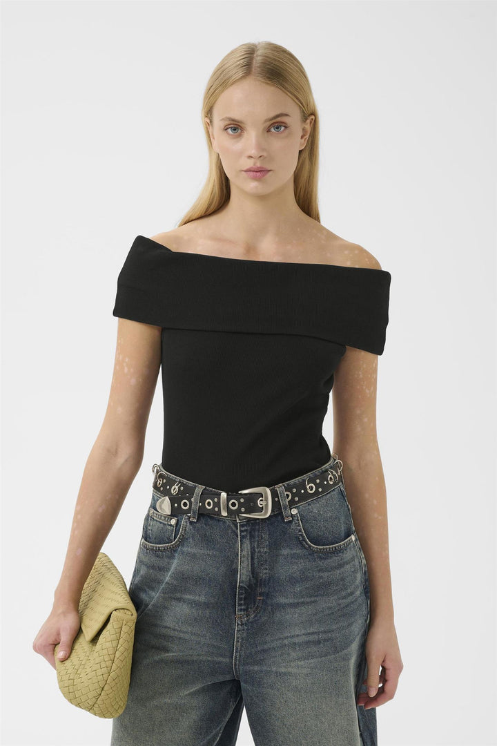 Drew Off Shoulder Top  Black