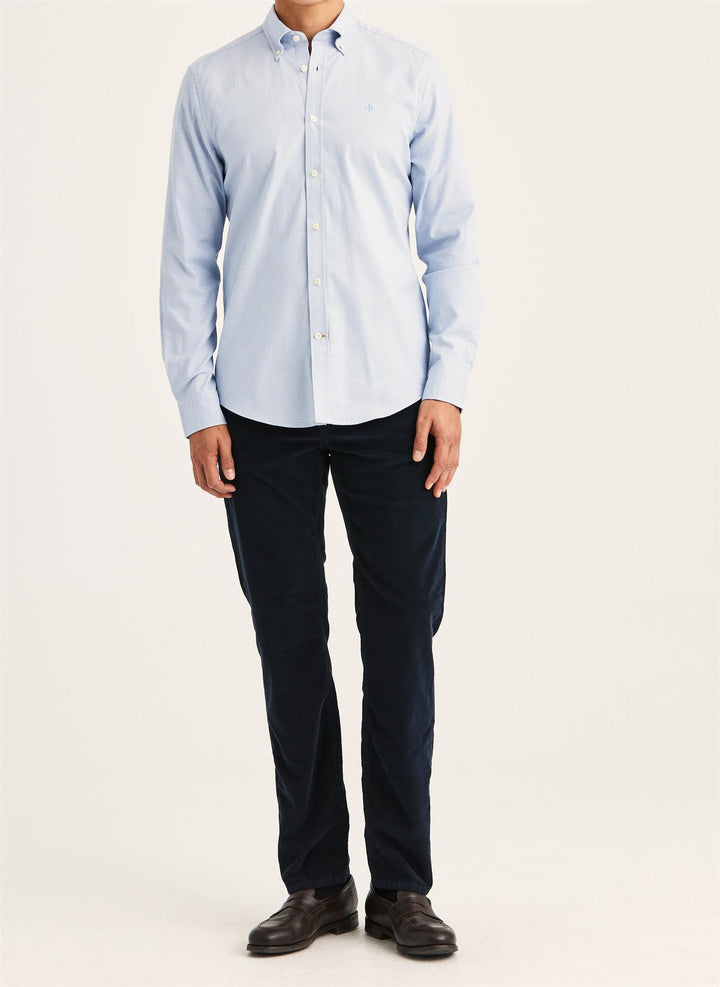 Watts Stretch Flannel Shirt-Slim Fit  Blue