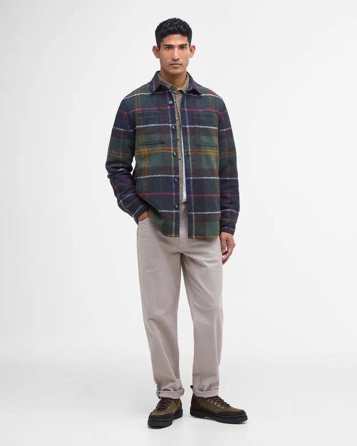 Barbour Chapter Tailored Check Overshirt  Green Loch Tartan