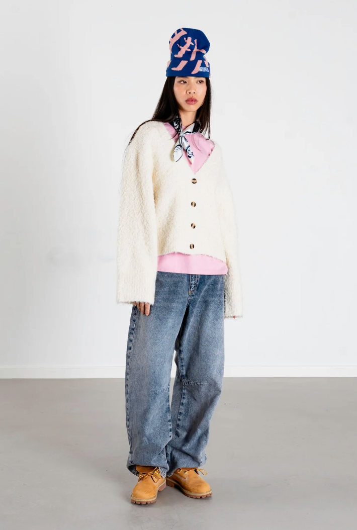 WBEa Teddy Cardigan  Off White