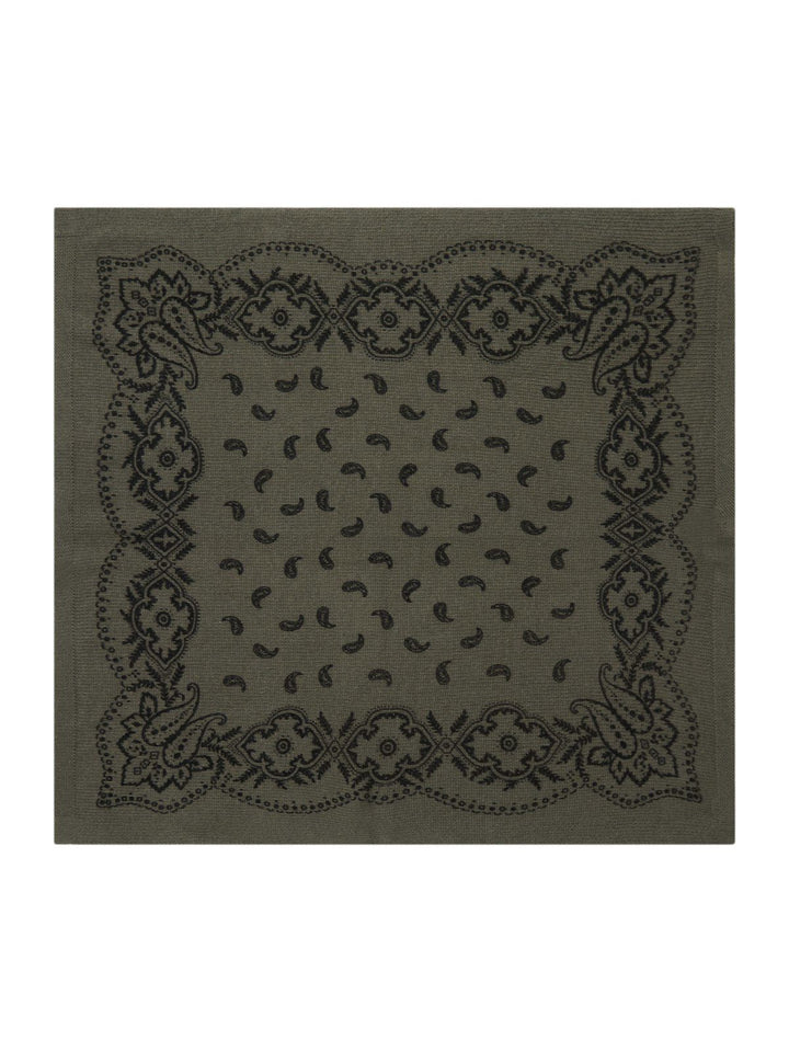 Adelina Paisley Knit Scarf  Army