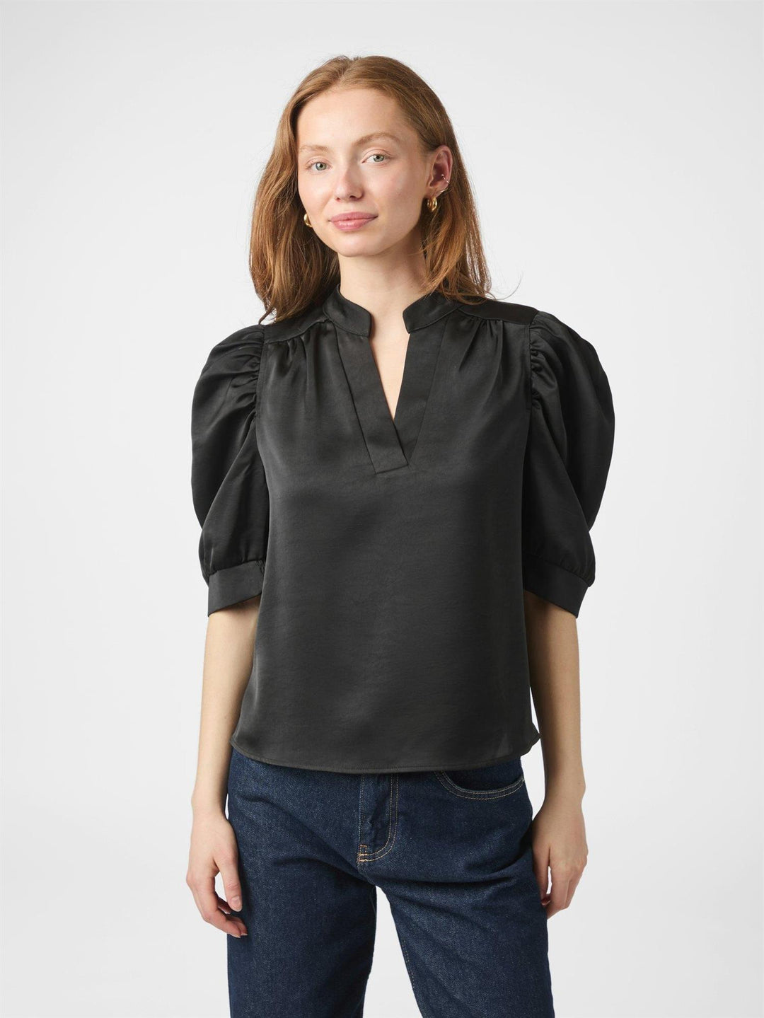 Roella heavy sateen blouse  Black