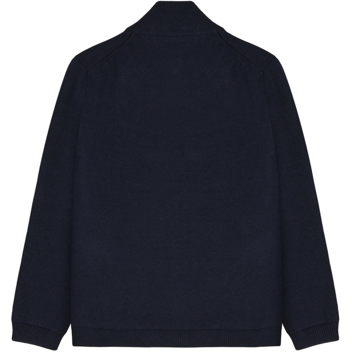 Zipper Knit Cardigan  Navy