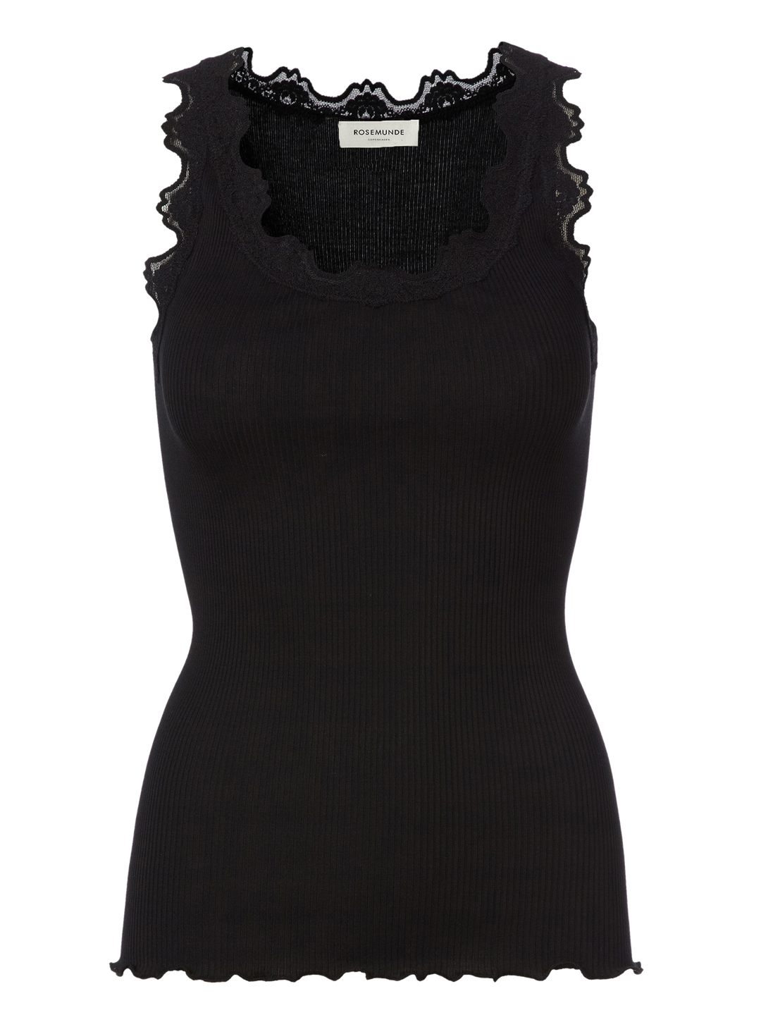 BABETTE silk top w/lace  Black