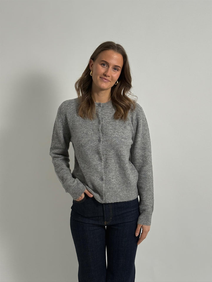 Nor short cardigan 7355  Grey Mel.