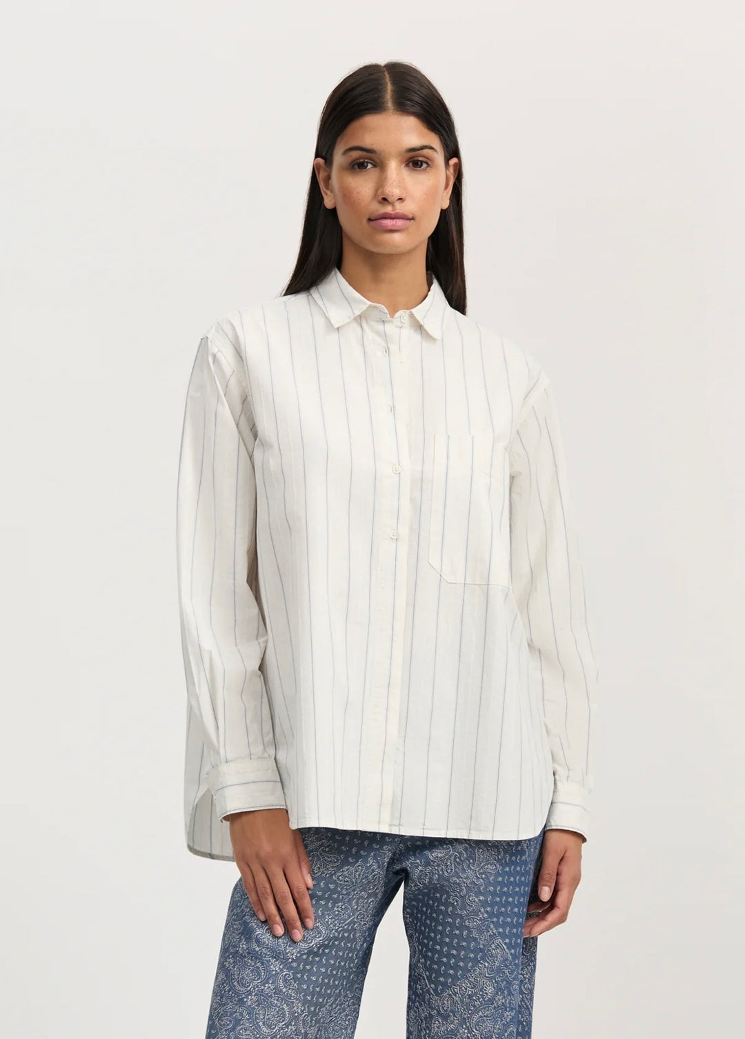 Lynette Shirt Champetra  Mix French Blue