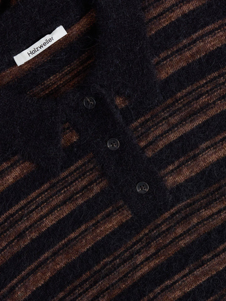 Olivia Wool Polo Sweater  Brown Mix