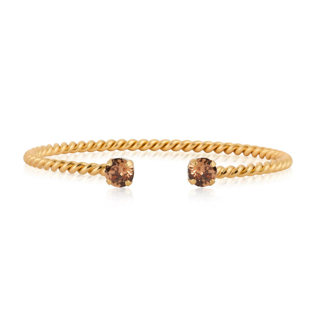 MINI TWISTED BRACELET GOLD  Light Smoked Topaz