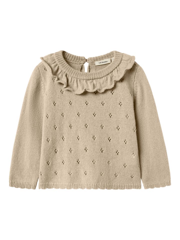 Nmfnalio Wool Ls Knit Lil  Beige