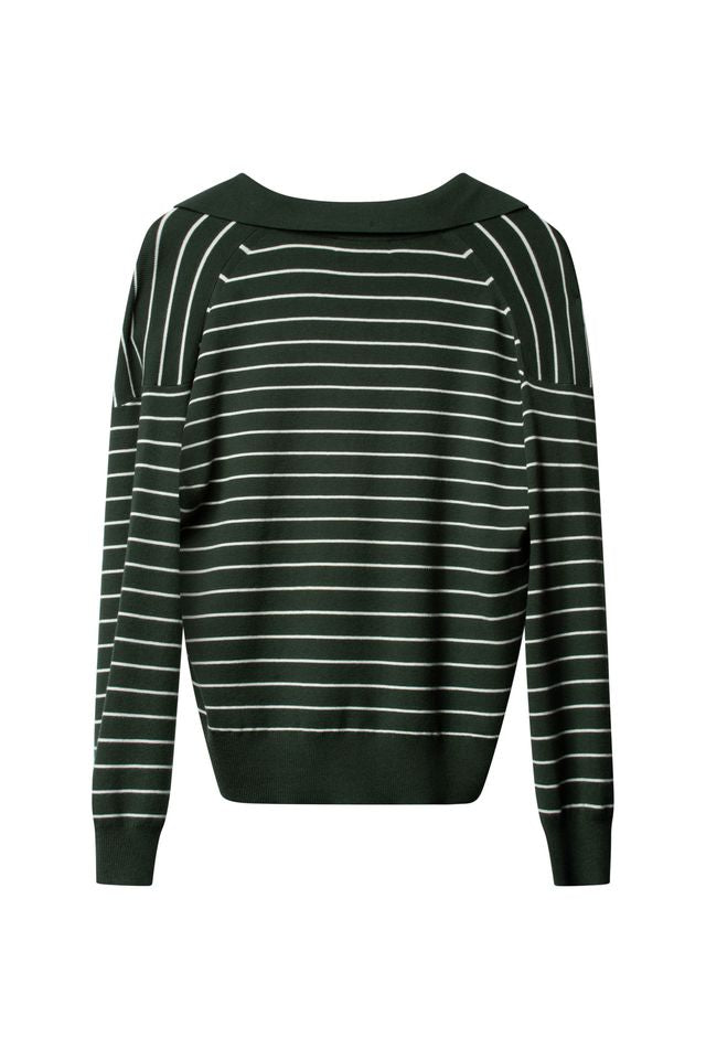 LES Stripe  Dk Green/Offwhite