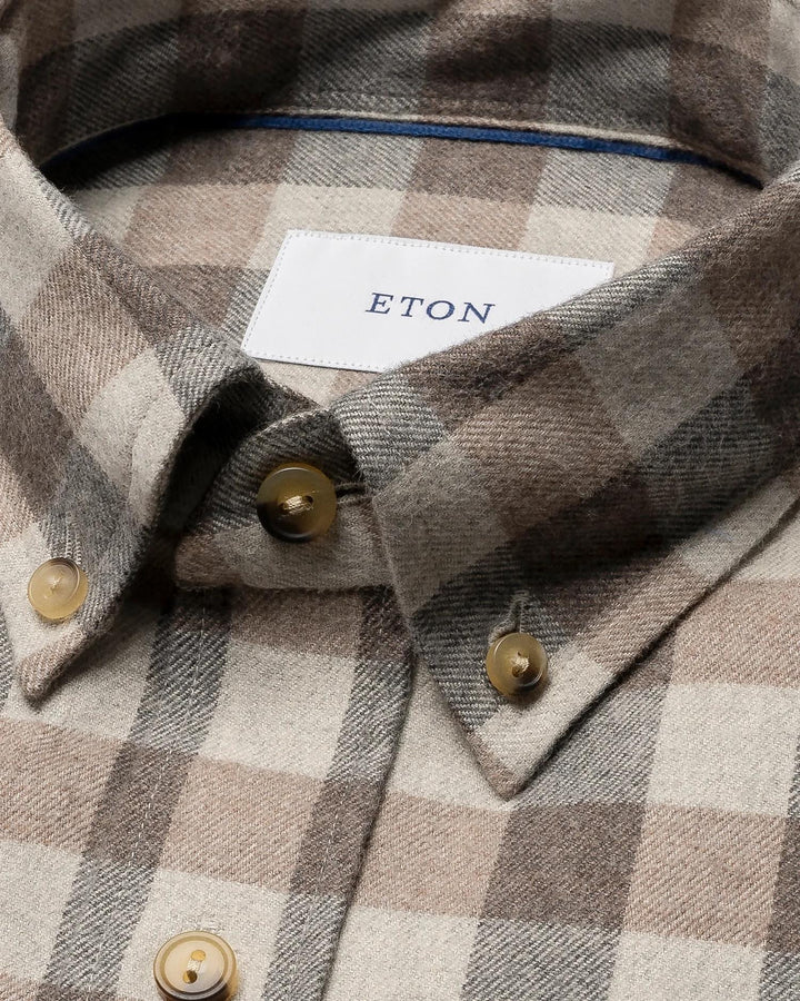 Block Check Flannel  Beige