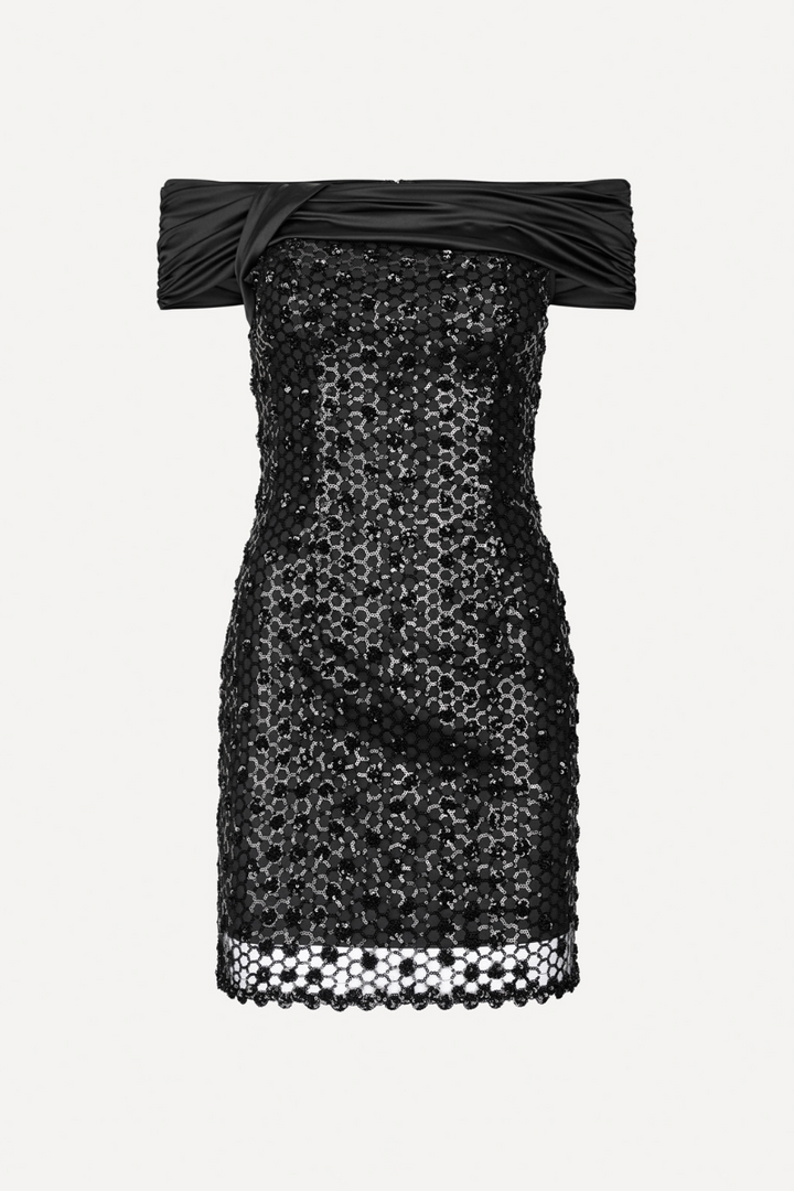 Sequins Mini Dress  Black