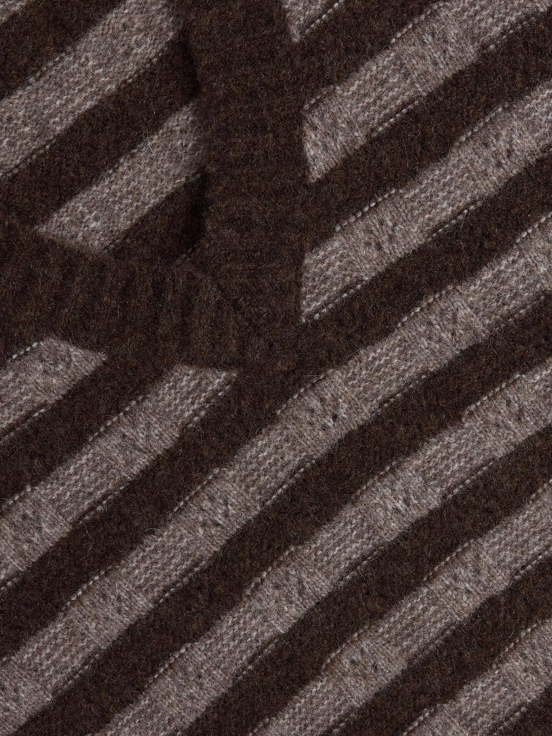 Maria Yak V-Neck Sweater  Brown Stripe