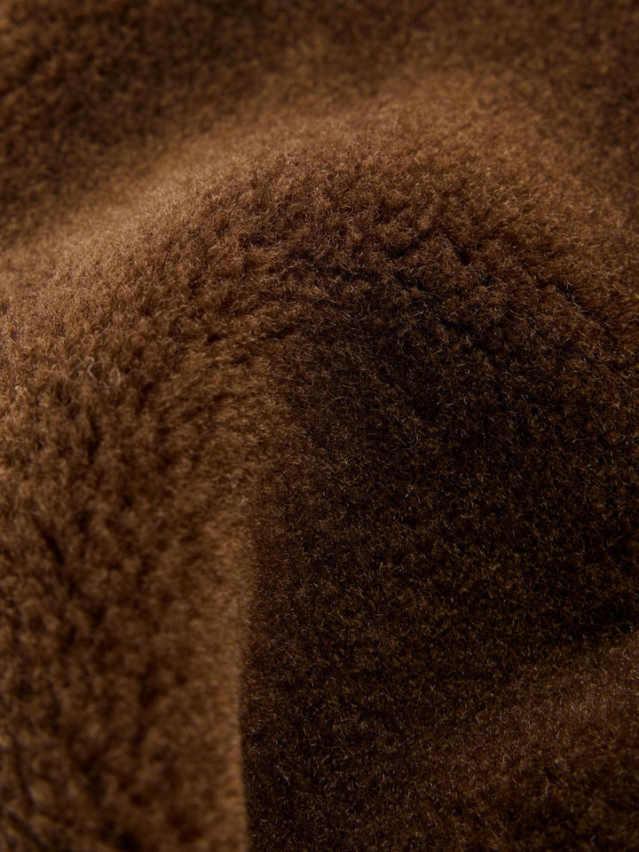Belle Shearling High Neck  Brown