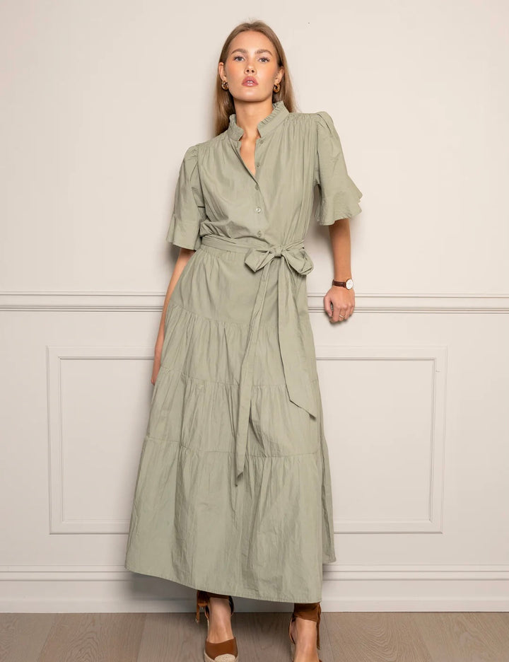 Gaia Dress  Sage Poplin